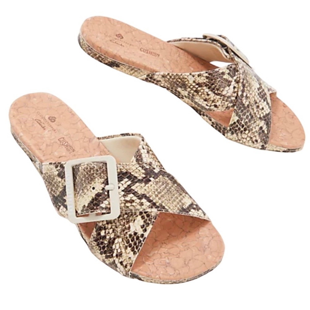 Clarks Cloudsteppers Step Juneshell Slide Sandals… - image 1